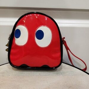 Pac-Man Red Ghost Blinky Coin Purse Wristlet Wallet Gaming Whimsical Zip Closure